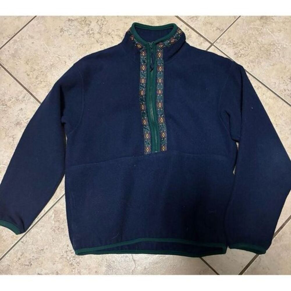 Vintage GH Bass ‎ women's 3/4" zip pullover size small/meduim